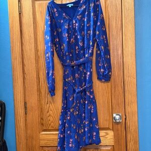 Draper James Blue Floral Long Sleeve Dress
